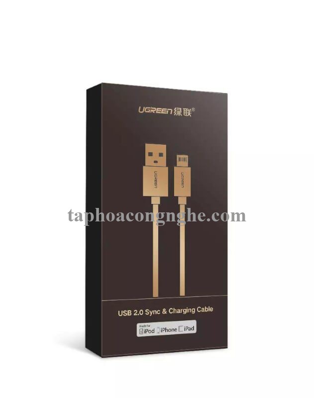 Ugreen 40688 0.5M màu Nâu Cáp Lightning sạc + truyền dữ liệu cho iPhone US247 30040688